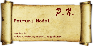 Petruny Noémi névjegykártya